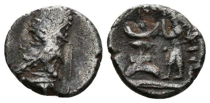DARIOS (Darev) II. Obolo. Siglo I a.C. Reino Persis. A/ Busto a izquierda diadem...