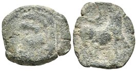 CARISSA-OBULCO (ACUÑACION HIBRIDA). Semis. 220-20 a.C. A/ Cabeza de Hércules a izquierda. R/ Toro a derecha, encima creciente. FAB-No cita (FAB-446 y ...