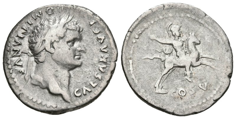 DOMICIANO. Denario. 77-78 d.C. Roma. A/ Cabeza laurada a derecha. CAESAR AVG F D...