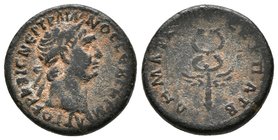 TRAJANO. Semis de Antioquia. 98-99 d.C. Acuñado en Roma para circular en el Este. A/ Busto laureado a derecha. R/ Cadudeco alado. RPC III 3658; McAlee...