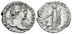 TRAJANO. Denario. 103-111 d.C. Roma. A/ Busto laureado a derecha, con ligero drapeado sobre el hombro izquierdo. IMP TRAIANO AVG GER DAC P M TR P. R/ ...