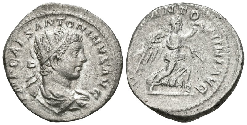 HELIOGABALO. Antoniniano. 218 d.C. Roma. A/ Busto radiado y drapeado con coraza ...
