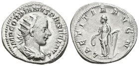 GORDIANO III. Antoniniano. 238-244 d.C. Roma. A/ Busto radiado y drapeado con coraza a derecha. IMP GORDIANVS PIVS FEL AVG. R/ Laetitia estante a izqu...