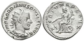 GORDIANO III. Antoniniano. 238-244 d.C. Roma. A/ Busto radiado y drapeado con coraza a derecha. IMP GORDIANVS PIVS FEL AVG. R/ Fortuna sedente a izqui...