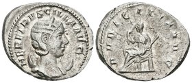 HERENNIA ETRUSCILLA. Antoniniano. 249-251 d.C. Roma. A/ Busto drapeado sobre creciente a derecha. HER ETRVSCILLA AVG. R/ Pudicitia sedente a izquierda...