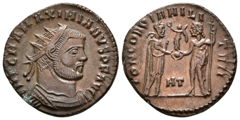 MAXIMIANO. Antoniniano. 295-261 d.C. Heráclea. A/ Busto radiado con coraza a der...