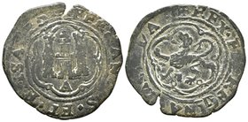 REYES CATOLICOS. 4 Maravedís. (1474-1504). Coruña A (Antonio Salamanca). Cospel grande. Cal-541; Seb. 104. Ae. 6,15g. MBC. Escasa.