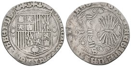 REYES CATOLICOS. 1 Real. (1474-1504). Sevilla. Cal-No cita; J. Luis López de la Fuente F6.4.9. Ar. 2,46g. MBC-/BC+.