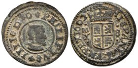 FELIPE IV. 8 Maravedís. 1662. Madrid Y. Cal-1427; J.S. M-443. Ae. 2,44g. MBC-.