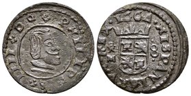 FELIPE IV. 8 Maravedís. 1664. Trujillo M. Cal-1642; J.S. M-750. Ae. 2,05g. MBC-.