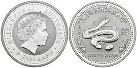 AUSTRALIA. 2 Dollars. Año lunar "Serpiente". 2001. Km#537. Ar. 56,67g. PROOF.