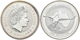 AUSTRALIA. 2 Dollars. 2002. Kookaburra. Km#678. Ar. 62,94g. Ligero tono. PROOF.