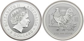 AUSTRALIA. 2 Dollars. Año lunar "Gallo". 2005. Km#793. Ar. 56,67g. PROOF.