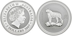 AUSTRALIA. 2 Dollars. Año lunar "Tigre". 2010. Ar. 56,67g. PROOF.