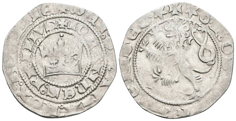 BOHEMIA. Juan de Luxemburgo. Groschen. (1310-1346). A/ Corona. Leyenda: + DEI GR...