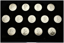 CANADA. 10 Cent. 1968. 2 juegos de 13 monedas (arras) presentadas en estuche. Km#72. Ar. SC.