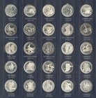 ESTADOS UNIDOS. Magnífica colección de 50 medallas conmemorativas de los 50 estados y acuñadas por "The Franklin mint". Presentado en álbum oficial e ...