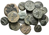 HISPANIA ANTIGUA. Lote compuesto por 21 monedas de bronces, incluyendo diferentes cecas como Cástulo, Malaca, Carteia, Corduba, Cartago, Colonia Patri...