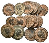 IMPERIO ROMANO. Lote compuesto por 15 bronces del bajo imperio, incluyendo diferentes emperadores como Constantino, Diocleciano, Maximiano, Aureliano ...