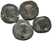 IMPERIO ROMANO. Lote compuesto por 4 sestercios de Gordiano III. RIC 306a (2), 331a y 297a. Ae. MC/MBC. A EXAMINAR.