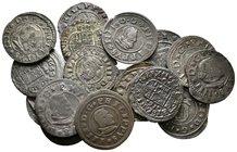 FELIPE IV. Lote compuesto por 19 monedas de 16 Maravedís. Conteniendo: 1663. Cordoba TM; 1662. Coruña R; 1662. Cuenca CA; 1663. Cuenca CA; 1662. Grana...