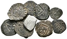 MONARQUIA ESPAÑOLA. Lote compuesto por 10 monedas. REYES CATOLICOS. 4 Maravedís Cuenca; FELIPE III. 8 Maravedís 1619 Valladolid; FELIPE IV. 8 Maravedi...