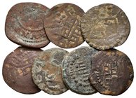 MONARQUIA ESPAÑOLA. Lote compuesto por 7 monedas de cobre de la ceca de Ibiza, comprendiendo desde Felipe II hasta Carlos II. BC-/MBC-. A EXAMINAR.
