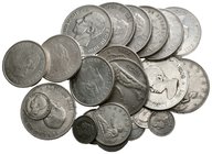 CENTENARIO DE LA PESETA. Lote compuesto por 22 monedas de plata, conteniendo: Gobierno Provisional. 1 Peseta 1870, 2 Pesetas 1870 *18-74, 5 Pesetas 18...