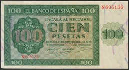 ESPAÑA. 100 Pesetas. 21 de Noviembre de 1936. Banco de España, Burgos. Serie N. (Edifil 2017: 421a). EBC.