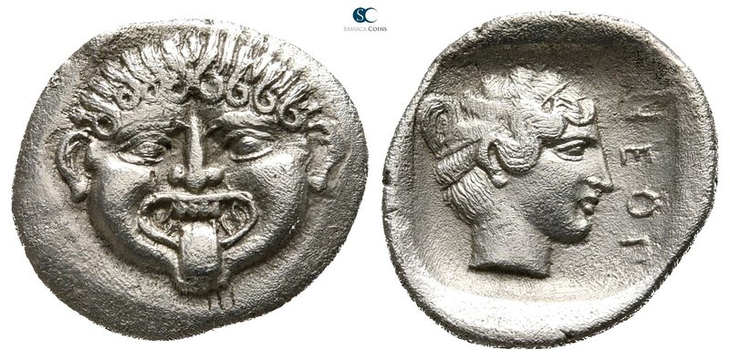 Macedon. Neapolis circa 424-350 BC. 
Hemidrachm AR

15 mm., 1,75 g.

Gorgon...