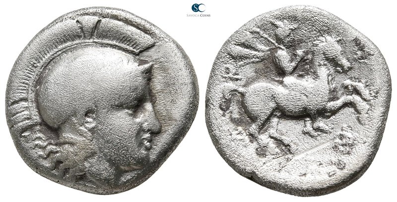 Thessaly. Pharsalos circa 420-350 BC. 
Drachm AR

19 mm., 5,70 g.

Helmeted...