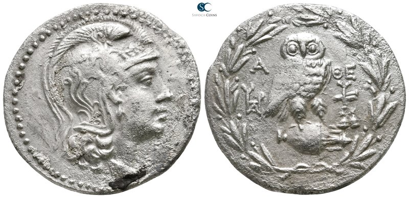 Attica. Athens 165-142 BC. 
Tetradrachm AR. New Style coinage

32 mm., 15,43 ...