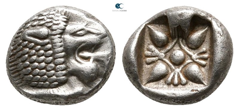 Ionia. Miletos circa 550-400 BC. 
Diobol AR

9 mm., 1,15 g.

Forepart of li...