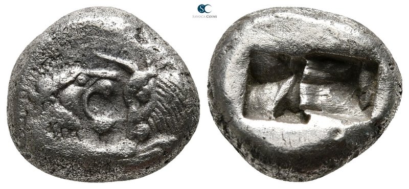 Kings of Lydia. Sardeis. Kroisos 560-546 BC. 
Siglos or Half Stater AR

15 mm...