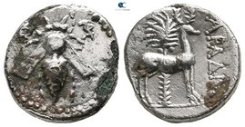 Phoenicia. Arados circa 172-110 BC.  Dated CY 91 (169/8 BC). Fourrée Drachm