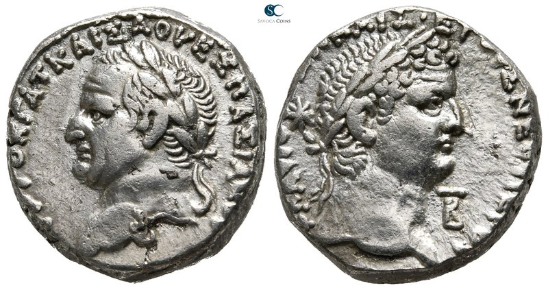 Seleucis and Pieria. Antioch. Vespasian and Titus AD 69-79. 
Tetradrachm AR

...
