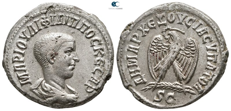 Seleucis and Pieria. Antioch. Philip II, as Caesar AD 244-246. 
Tetradrachm Bil...