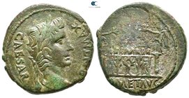 Augustus 27 BC-AD 14. Struck 10-7 BC. Lugdunum (Lyon). As Æ