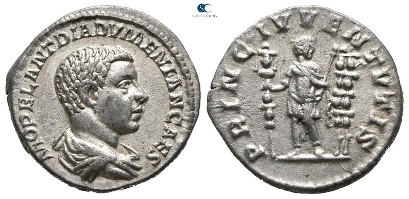 Diadumenian, as Caesar AD 217-218. Rome
Denarius AR

18 mm., 2,73 g.

M OPE...