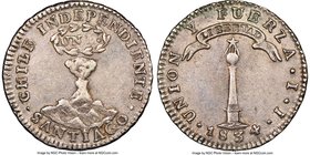 Republic Real 1834 SANTIAGO-IJ XF40 NGC, Santiago mint, KM91. A pleasing circulated representative displaying argent, still-lustrous surfaces.

HID098...