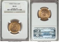 Republic gold 50 Pesos 1958-So MS65 NGC, Santiago mint, KM169. A bright gem with prominent die polish. AGW 0.2943 oz. 

HID09801242017