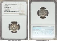 Nueva Granada Real 1852-BOGOTA UNC Details (Cleaned) NGC, Bogota mint, KM112. A scarcely encountered type in fully uncirculated condition. 

HID098012...