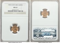 Republic gold 2 Colones 1900 MS63 NGC, Philadelphia mint, KM139. Highly gratifying, exhibiting all-around impressive preservation and lustrous rose-go...