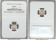 Republic 5 Centavos 1892-C.A.M. MS64 NGC, San Salvador mint, KM109. Presently tied for the finest seen at NGC, with a radiant countenance and brillian...