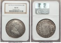 Ferdinand VII 8 Reales 1817 NG-M AU55 NGC, Nueva Guatemala mint, KM69. An attractive medium-gray tone with the peripheries darker, the surfaces radiat...