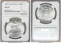 Republic Peso 1895 MS63 NGC, KM210. Stunningly radiant, with freeflowing cartwheel luster. 

HID09801242017
