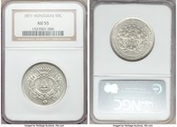 Republic 50 Centavos 1871 AU55 NGC, KM37. Lightly toned over shimmering argent luster preserved in the fields. 

HID09801242017