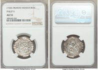 Philip II Cob Real ND (1556-1598) Mo-O AU55 NGC, Mexico City mint, Cal-643. Lustrous and displaying exceedingly little wear, a pleasing sharpness reta...