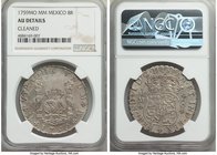 Ferdinand VI 8 Reales 1759 Mo-MM AU Details (Cleaned) NGC, Mexico City mint, KM104.2. Struck on a mildly uneven flan with a notable natural brightness...