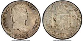Ferdinand VII Real 1821 Mo-JJ MS62 PCGS, Mexico City mint, KM83. Wholly attractive, both for the assigned grade and by its own merit, with glistening ...